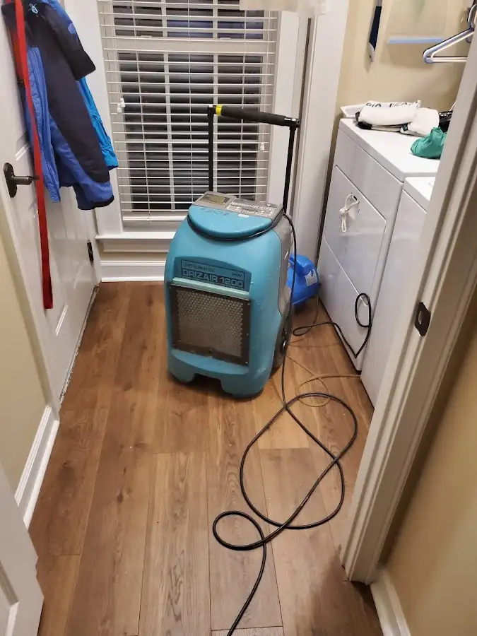 Commercial dehumidifier deployed for Flood Damage Cleanup in Deerfield
